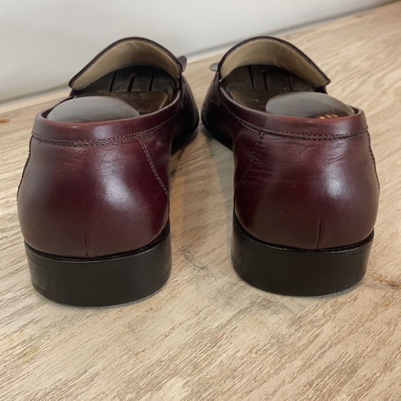 Salvatore FERRAGAMO Oxblood Leather Tassel Loafers Men Size 10B - Picture 4 of 9